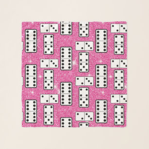 Domino Pieces Dominoes Board Game Pink Glitter Scarf