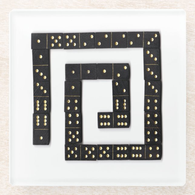 Domino Spiral Glass Coaster (Front)