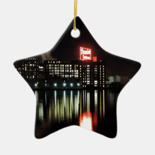 Domino Sugar Baltimore at Night Ceramic Ornament