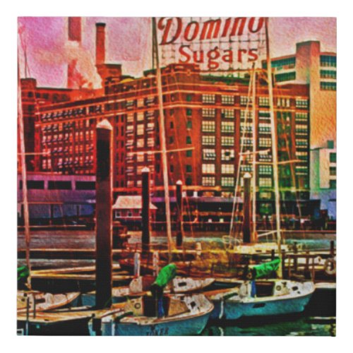 Domino Sugars at Dawn Baltimore Maryland Faux Canvas Print