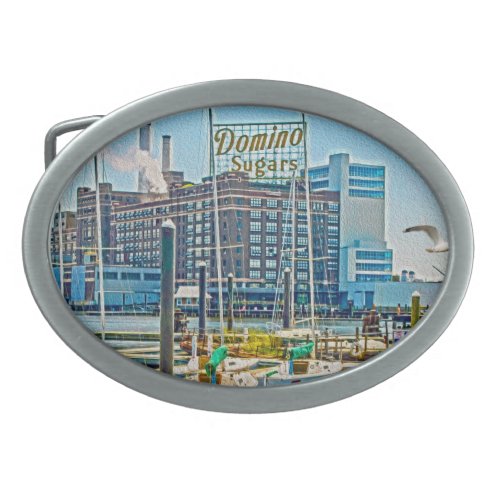 Domino Sugars Factory Baltimore Maryland Poster Belt Buckle