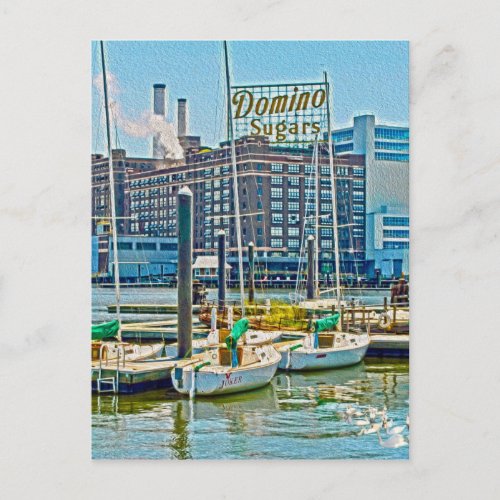 Domino Sugars Factory Baltimore Maryland Poster Postcard