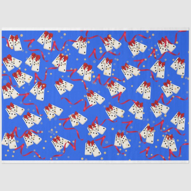 Domino Themed Gift Wrapping - Christmas Tissue Paper (Front)