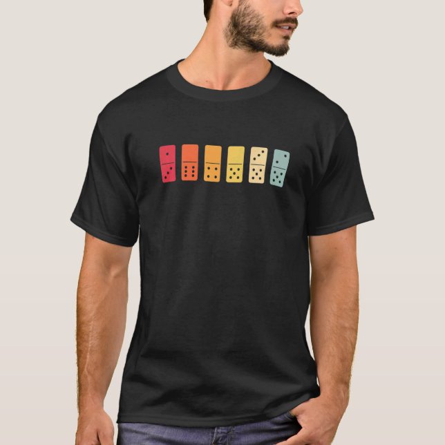 Domino Tile Board Game men women Dominoes retro fo T-Shirt (Front)