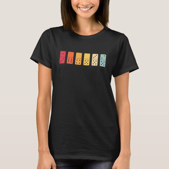 Domino Tile Board Game men women Dominoes retro fo T-Shirt (Front)