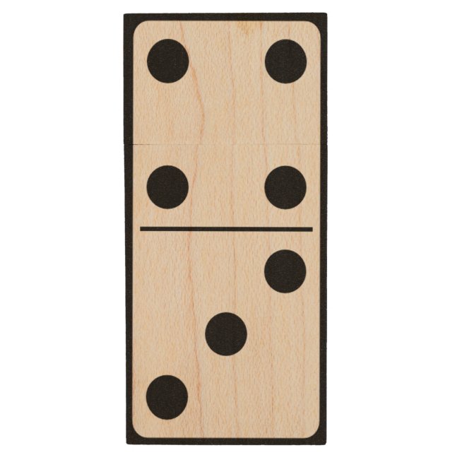 Domino Wood Flash Drive (Front Vertical)