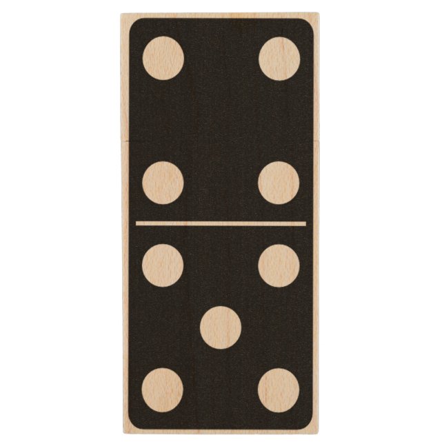 Domino Wood Flash Drive (Front Vertical)