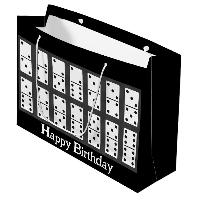 Dominoes Design Large Gift Bag (Front Angled)
