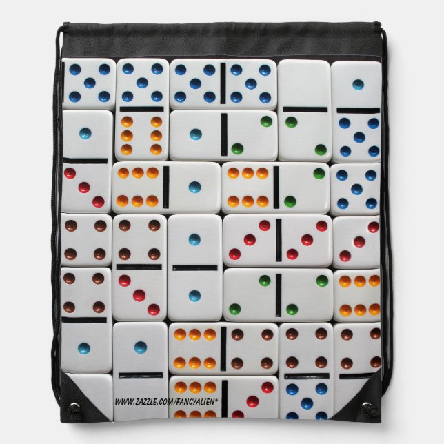 Dominoes Drawstring Backpack (Front)
