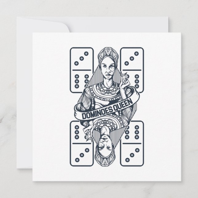 Dominoes Queen Play Tiles Puzzler Game Gift Invitation (Front)