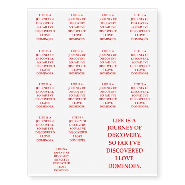 DOMINOES TEMPORARY TATTOOS (Front)