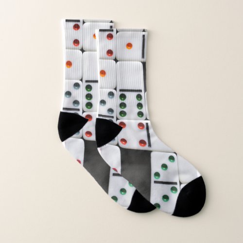 Dominoes Tile Photo Socks