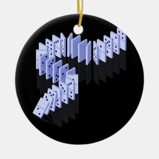 Dominoes Tiles Domino Player Dominoes Lover Strate Ceramic Ornament (Front)