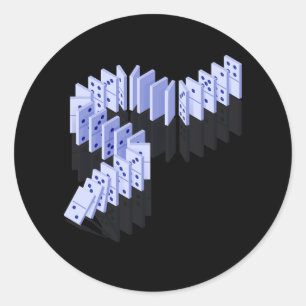 Dominoes Tiles Domino Player Dominoes Lover Strate Classic Round Sticker