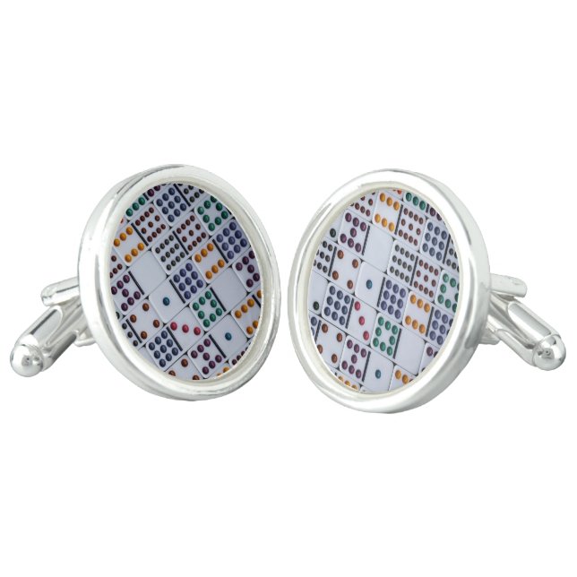 Dominos Numbers Game Cufflinks (Angled)