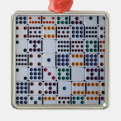 Dominos Numbers Game Metal Ornament