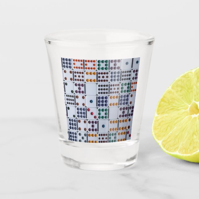 Dominos Numbers Game Shot Glass (Front)