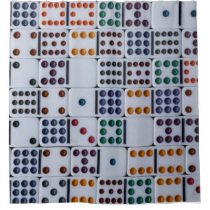 Dominos Numbers Game Shower Curtain