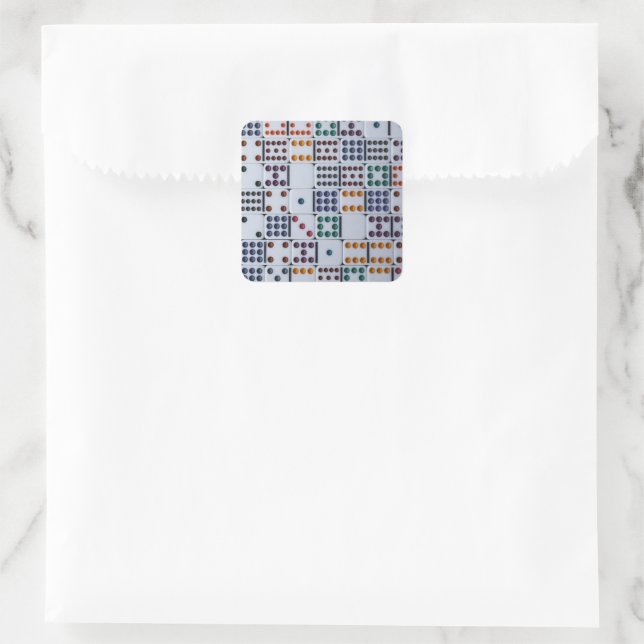Dominos Numbers Game Square Sticker | Zazzle