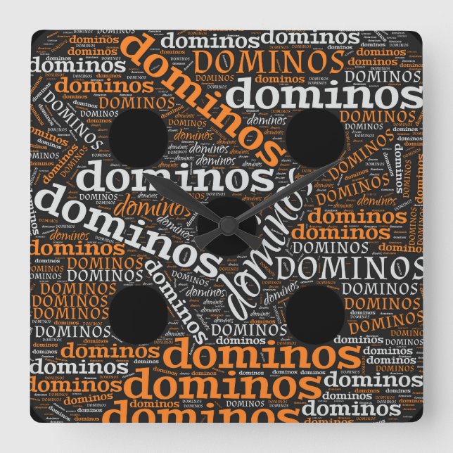 DOMINOS SQUARE WALL CLOCK (Front)