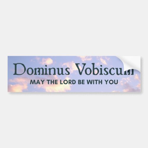 Dominus Vobiscum Latin Mass Trad Catholic Sky Blue Bumper Sticker
