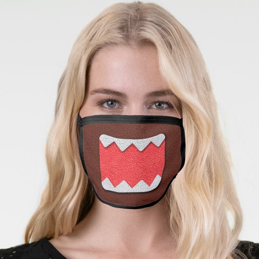 Domo Kun Monster Mouth Cute Funny Mouth Teeth Fun Face Mask (Worn Her)