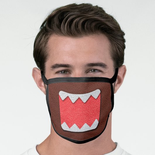 Domo Kun Monster Mouth Cute Funny Mouth Teeth Fun Face Mask (Worn Him)