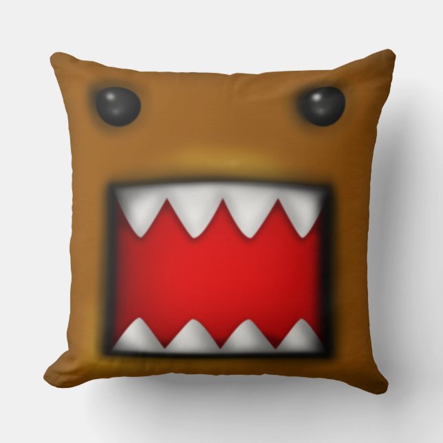 Domo Kun Throw Pillow (Front)