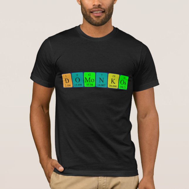 Domonkos periodic table name shirt (Front)