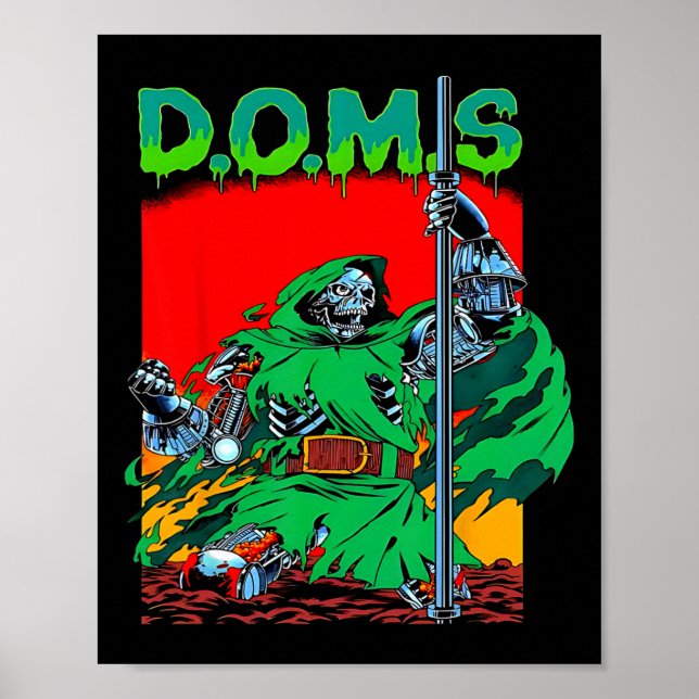 Doms Funny Muscle Gym Weightlifting Bodybuilding F Poster (Front)