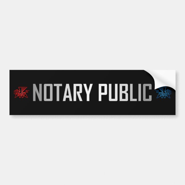 DomTopNotary Notary Public Bumper Sticker (Front)
