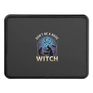 Don Be Basic Witch Halloween Cauldron Black Cats Hitch Cover