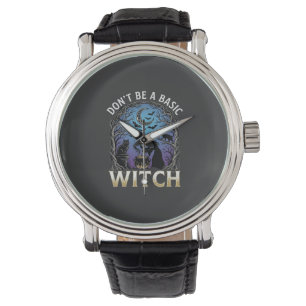 Don Be Basic Witch Halloween Cauldron Black Cats Watch
