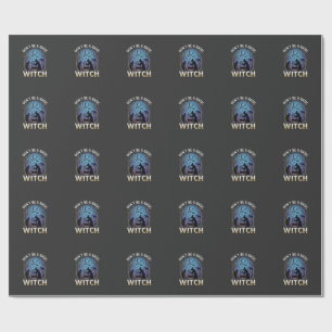 Don Be Basic Witch Halloween Cauldron Black Cats Wrapping Paper