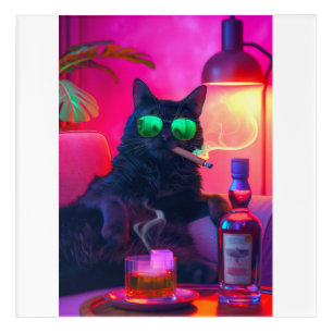 Don Gatto's Nightcap   Fancy Cat Drinking Whiskey Acrylic Print