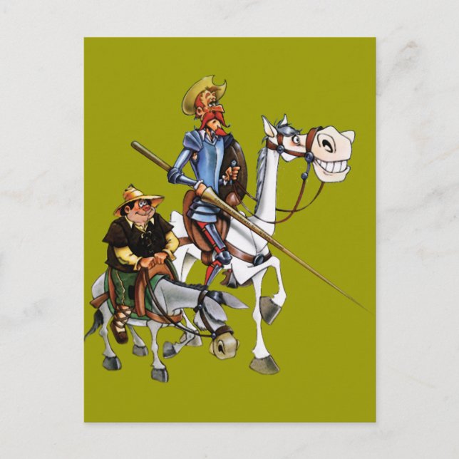 DON QUIJOTE, SANCHO, ROCINANTE y RUCIO - Cervantes Postcard (Front)