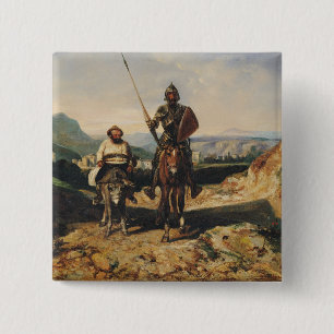 Don Quixote and Sancho Button