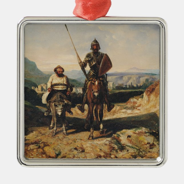Don Quixote and Sancho Metal Ornament (Front)