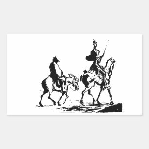 Don Quixote and Sancho Panza art Rectangular Sticker
