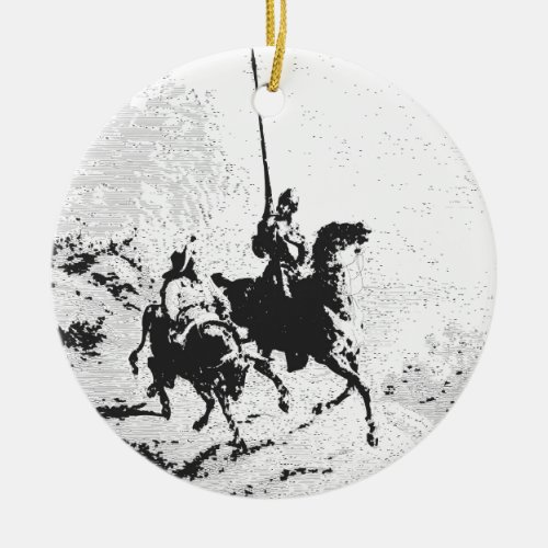 Don Quixote and Sancho Panza Ceramic Ornament