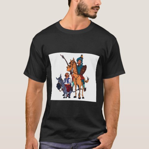 Don Quixote and Sancho Panza during their journey  T_Shirt