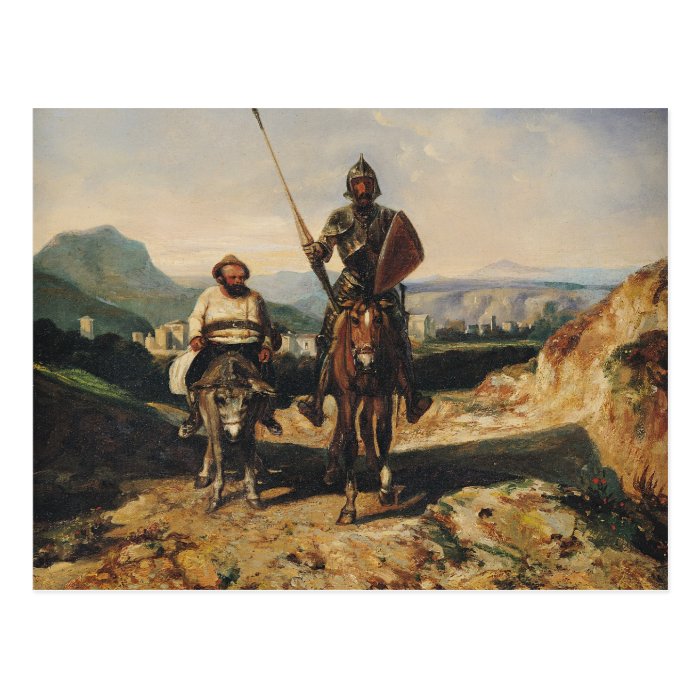 Don Quixote and Sancho Post Card