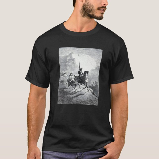 Don Quixote and Sancho Setting Out by Gustave Dore T-Shirt (Front)