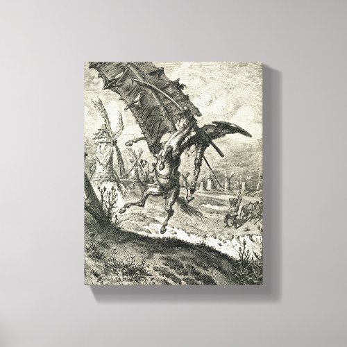Don Quixote and the Windmills Canvas Print