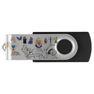 Don Quixote, author & characters by @QUIXOTEdotTV USB Flash Drive