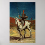Don Quixote and Sancho Panza black and white art Poster | Zazzle
