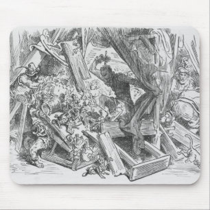 Don Quixote fighting the puppets Mouse Pad