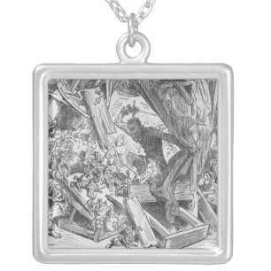 Don Quixote fighting the puppets Silver Plated Necklace
