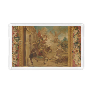 Don Quixote Guided by Folly, 18th century tapestry Acrylic Tray