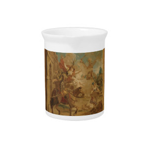 Don Quixote Guided by Folly, 18th century tapestry Beverage Pitcher